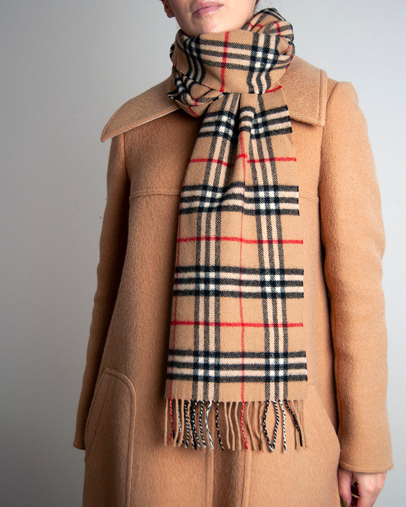 Burberry The Classic Check Cashmere Scarf Archive Beige
