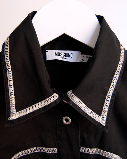 Camisa con bordado de corazones Moschino Jeans