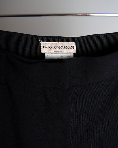 Some Things Never Fade designer vintage preloved Armani black tailored wide leg trousers