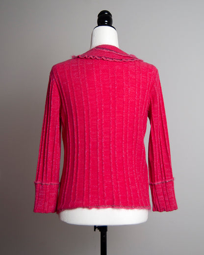 Some Things Never Fade designer vintage preloved Roberto Cavalli y2k hot pink fuchsia cardigan wool alpaca knit