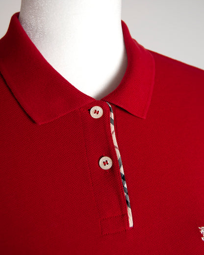 Burberry red polo