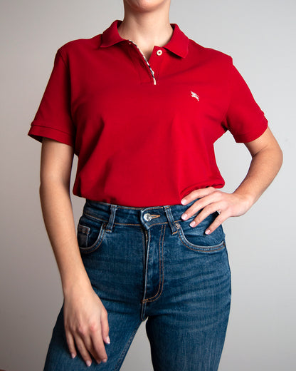 Burberry red polo