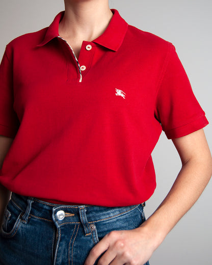 Burberry red polo