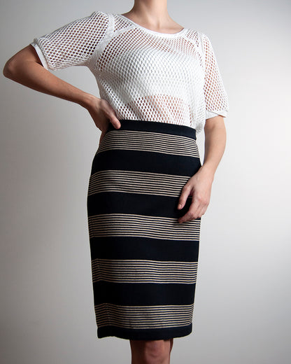 some things never fade preloved designer vintage escada stripe knit skirt