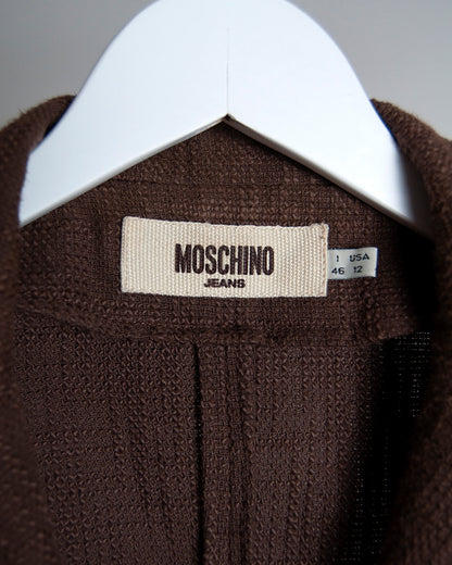 Moschino brown rustic blazer